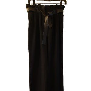 MAJE Pachira Belted Woven Wide Leg Trousers